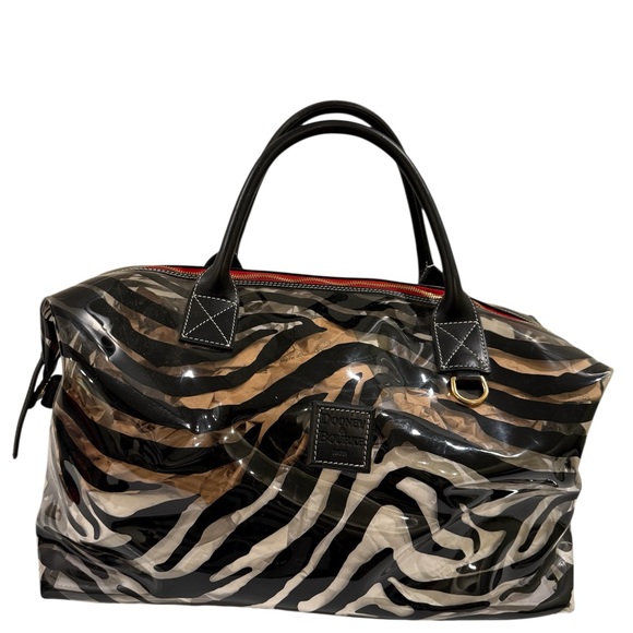 Dooney & Bourke Zebra Print Clear Weekender Duffle ~ Y2K ~ Excellent Condition - Picture 1 of 13